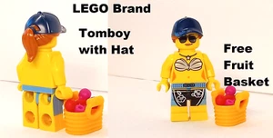 LEGO Tomboy Board Shorts Hat with Ponytail Orange Hair BIKINI Top Minifigure - Picture 1 of 1