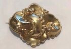 Antique Victorian Repousse Brooch  9K Gold 7.5 gr   Estate Jewelry Pin
