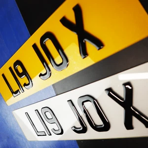 PAIR OF 3D GEL 4D Reg Number plates, Pair Of Road Legal 4D 3D Gloss Black - Picture 1 of 5