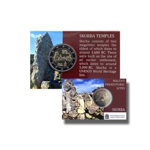 2020 Malta Ta Skorba Temples 2 Euro Coin Card with info - Picture 1 of 2