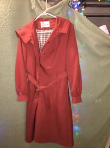 Vtg PANACHE Womens Size L Burnt Orange Maroon Long Coat - Picture 1 of 3