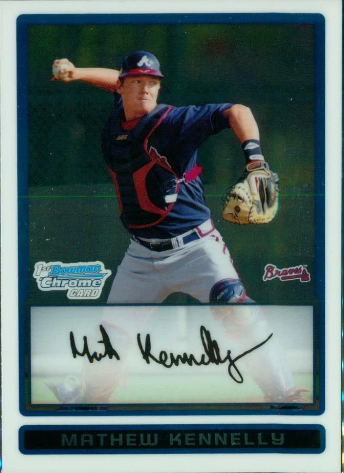2009 Baseball Card Bowman Chrome Prospects BCP148 MATHEW KENNELLY Atlanta Braves - Image 1 of 2