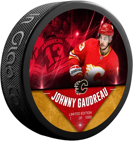 Johnny Gaudreau Calgary Flames UnSigned Fanatics Exclusive Player Puck LE/1000 Cover
