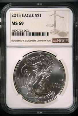 2015 American Silver Eagle $1 NGC MS69 - Image 1 of 2