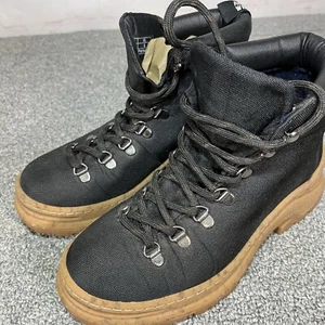 Alice + Whittles The Weekend Boot Womens Size 6 Black Tan Canvas Outdoor - Imagen 1 de 9