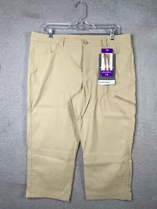 Eddie Bauer Rainier Capri Pant Women Size 14 Beige Stretch UPF 50 Hiking NEW NWT - Picture 1 of 21