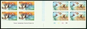 Nicaragua 1978 Jules Verne 3c/4c SE-TENANT PROOF BLOCKS - Picture 1 of 1