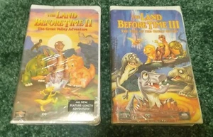The Land Before Time II & The Land Before Time III (VHS, 1994 Clamshell) Sealed - Picture 1 of 7