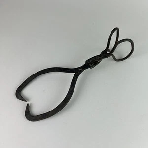 Antique Ice Block Tongs Hook Primitive 13” Closed Hay Double Hinge Cast Iron - Picture 1 of 8