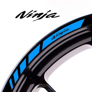Aqua Blue 17 inch Bike Rim Wheel Sticker Outer Edge For Kawasaki NINJA 300 - Picture 1 of 5