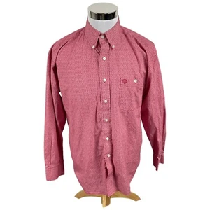 Wrangler George Strait Shirt Mens XL Red Country Western Cowboy Rodeo Geometric - Picture 1 of 15