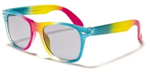 KIDS YOUTH RAINBOW SQUARE SUNGLASSES RETRO CLASSIC CASUAL LGBTQ PRIDE DESIGNER - Picture 1 of 1