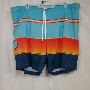 Sonoma Mens Striped Board Shorts Size 3XB Pockets NWT - Picture 1 of 5
