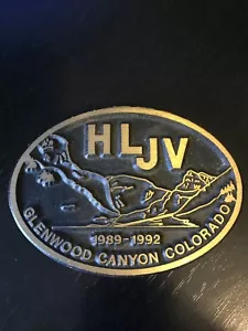 HLJV Glenwood Canyon Colorado 1989-1992 Belt Buckle Solid Brass Provo, Utah RARE - Picture 1 of 4