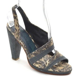 Womens Rachel Comey Asymmetrical Slingback Pumps 8 M Leopard Suede Heels Shoes - Picture 1 of 6