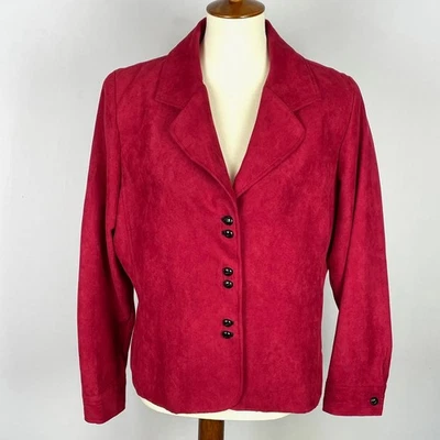 Blazer De Colección Años 80 90 Studio I Gamuza Sintética Talla 16 Rojo Carrera Oficina Profesional Foto 1 de 4