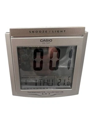 Casio DQ750F White LED Light Digital Alarm Desk Clock Thermometer Snooze - USED - Image 1 of 4