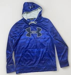 NEW Under Armour Large Loose Pullover Hoodie, Mens, Black Logo, Kangaroo Pockets - Picture 1 of 7