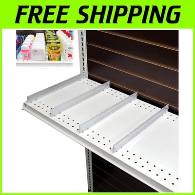 Insertar y organizar: 50 divisores de estante ajustables para estanterías de góndola de 14" a 22" Foto 1 de 4