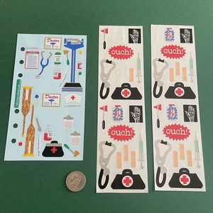 Vtg Frances Meyer Stickopotomus Doctor Visit Stethoscope Xray Needle Sticker Lot - Picture 1 of 2