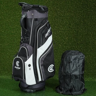 CLEVELAND FRIDAY CART BAG 14-WAY DIVIDERS PUTTER WELL GOLF BAG, BLACK / WHITE - image 1 of 4