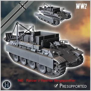 3D Printing 1/72 German   Panzer V Panther Bergepanther  tank Unpainted - Picture 1 of 2