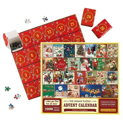 New 24 Boxes Christmas Advent Calendar Puzzle Gift Set for Kids & Holiday Fun - Image 1 of 4