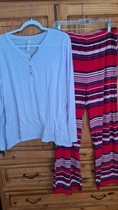 Conjunto de pantalones a rayas Gilligan & O'MalleyPJ lavanda - Imagen 1 de 4