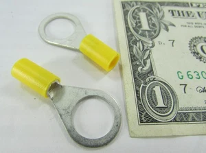 Lot 15 Wurth Yellow Ring Terminal M12/12MM Stud x 4MM - 6MM 10-12 AWG Wire Crimp - Picture 1 of 12