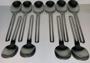 The Cellar DUKE Lot 10 TeaSpoons Stainless Flatware Japan CLF8 Open Handle 6" - Picture 1 of 6