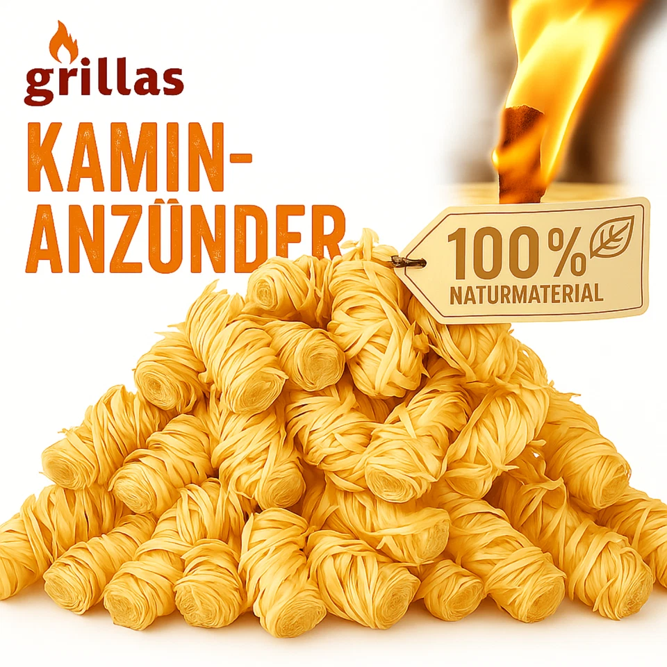 GRILLAS 10 kg Holzwolle Anzünder Ökoanzünder Feueranzünder Kaminanzünder Grillanzünder