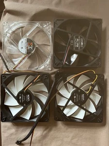Quatre ventilateurs PC 120mm. Occasion, testé et fonctionnel. Xigmatek, NZXT & NB noir silencieux - Photo 1/15