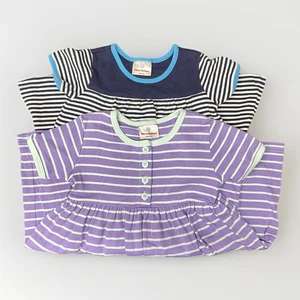 Hanna Andersson Pair Of 2 Dresses Girls Sz 5 (110) Striped 100% Cotton Summer - Picture 1 of 5
