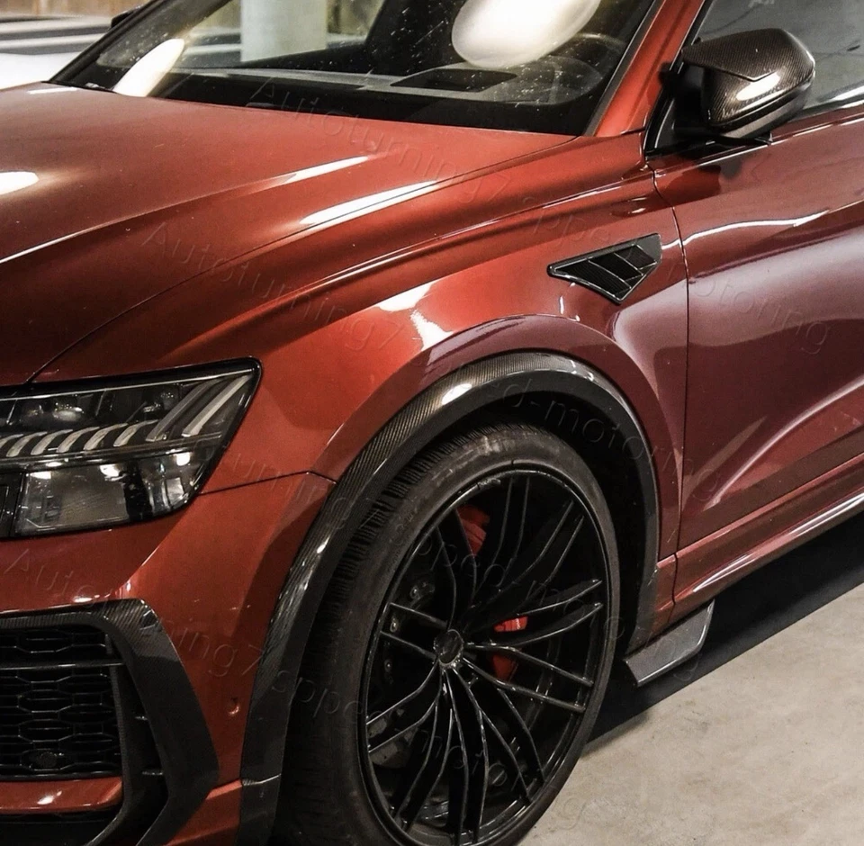 Para Audi Q8 SQ8 RSQ8 2019-2024 Carbono Lateral Ventilación de Aire Guardabarros Cubiertas Inserciones Foto 1 de 4