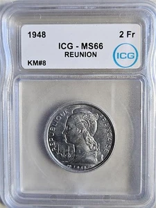 Reunion 2 Francs 1948 ICG MS 66 - Picture 1 of 2