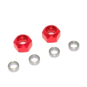 GPM Racing Aluminum Front Wheel Hex Adapter w/ Bearing Red : 1/10 Tamiya DT-03 - Picture 1 of 2