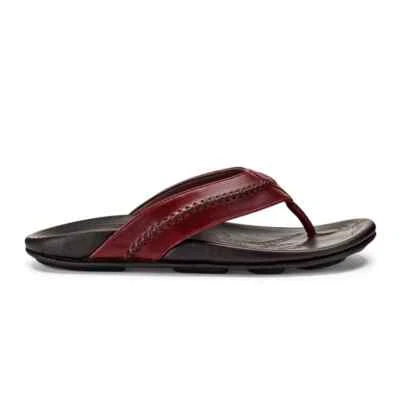 OluKai Men's Size 10 Mea Ola Leather Beach Outdoor Sandals - Terra/Dark Wood NIB - Image 1 of 4