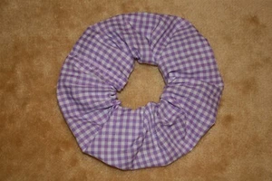 Scrunch-Ups HAIR SCRUNCHIES - PURPLE & WHITE Checkered Scrunchie - Picture 1 of 1