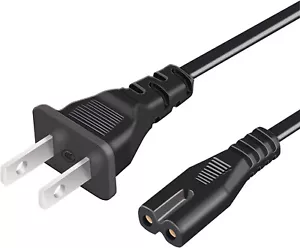 AC Power Cord Cable for PS4 PS3 PS2 XBOX PSV PC 2 Prong 8SHAPE 1.8M - Picture 1 of 2