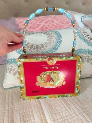 Rare Vintage Romeo y Julieta Authentic Custom Cuban Cigar Wood Box Beaded Purse - Image 1 of 4