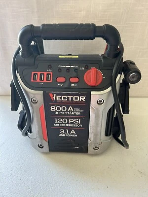 Vector 800 Jump Starter Portable  USB Ports 120 PSI Air Compressor No Charger Tc - Image 1 of 4