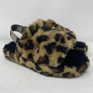 New UGG Fluffilicious Leopard Slippers Women’s Size 4 Men’s 3 EU 35 Rare