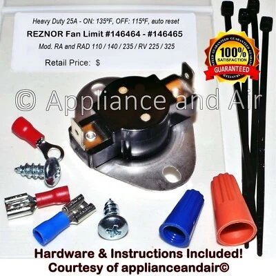 Interruptor de control del ventilador REZNOR 146465 calentador de aceite usado RA RAD RV, ¡SE ENVÍA HOY! Foto 1 de 4