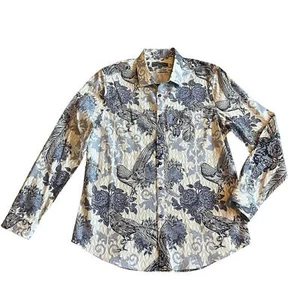 Paisley & Gray Samuel Slim Fit Button Down Shirt Long Sleeve Bird Print 18 NWOT - Picture 1 of 12