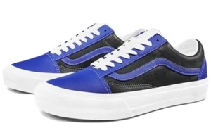 VANS Vault Old Skool Leather Mens True Blue Black White Skateboarding Size 8 - Picture 1 of 6