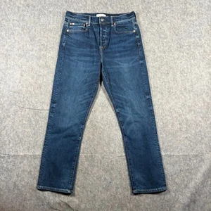 Herren Jeans Größe 10 Blau Denim Medium Wash Straight Crop Gerades Bein Freizeit - Bild 1 von 7