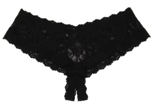 Hanky Panky Black Open Gusset Hipster Panties Women's Size Large L1642 - Picture 1 of 2