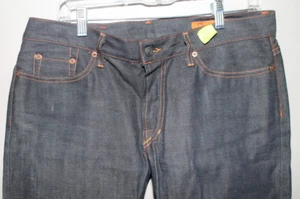 Jean Shop NYC Jeans Dark Wash Classic Mid Rise Taper 34x31 NWOT 2007 Workwear - Picture 1 of 9