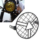 6.5" Headlight Grill Guard Headlamp Light Cover For Cafe Racer Bobber Motorcycle
