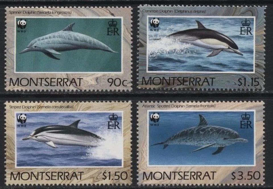 Montserrat 1990 Sea life - WWF - dolphins set ☀ MNH** - Image 1 of 1